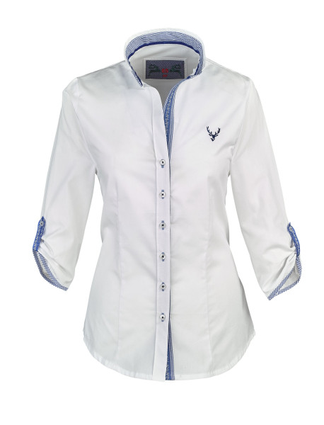 OS-Trachten Damen-Stehkragenbluse 7/8 Arm