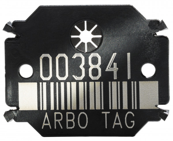 Arbo Tag Plättchen, Barcode BLACK