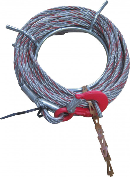 Greifzug-Seil - 11 mm Ø - mit Haken und Spitze
