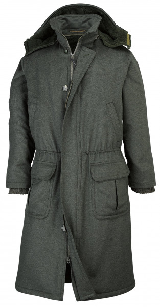 Cappotto in fast loden con fodera in pelliccia sintetica