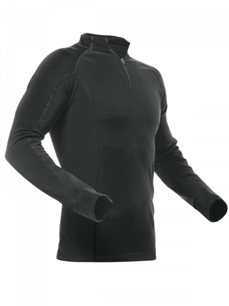 Pfanner maglietta a manica lunga Merino-Modal nero
